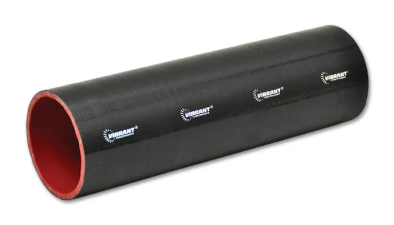 Vibrant 4 Ply Reinforced Silicone Straight Hose Coupling - 1.75in I.D. x 12in long (BLACK) - Side View
