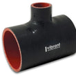 Load image into Gallery viewer, Vibrant 4 Ply Reinforced Silicone T Adapter - 2in Outlet ID x 4in OAL x 1in Branch ID (BLACK) - Back View
