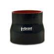 Load image into Gallery viewer, Vibrant 4 Ply Reinforced Silicone Transition Connector - 4in I.D. x 4.5in I.D. x 3in long (BLACK) - Side View