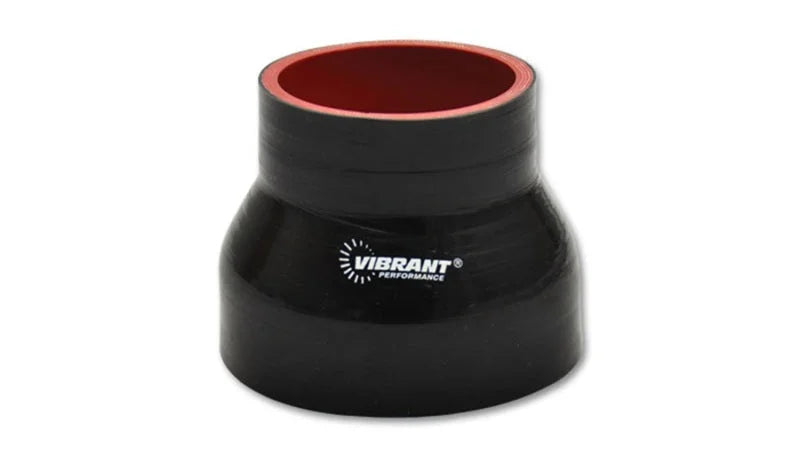 Vibrant 4 Ply Reinforced Silicone Transition Connector- 2.25in I.D. x 2.75in I.D. x 3in long (BLACK) - Main Product View