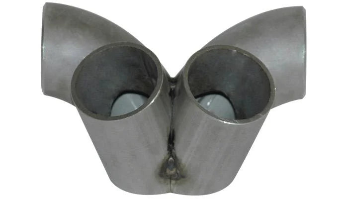 Vibrant 4 into 1 SS Turbo Manifold Merge Collector T4 Divided Flange (48mm Pipe OD 4.5in Tall) - Back View