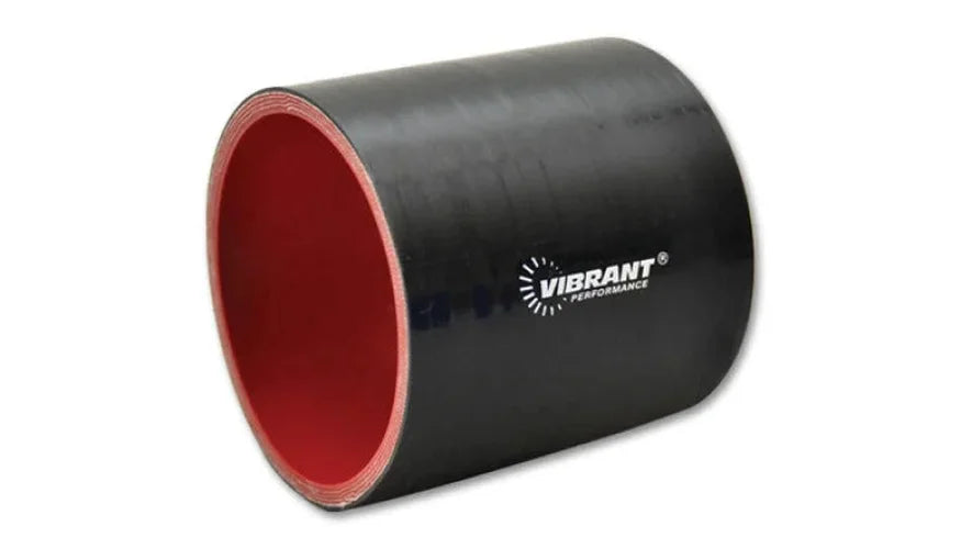 Vibrant 4.25in I.D. x 3in Long Gloss Black Silicone Hose Coupling - Side View