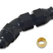 Load image into Gallery viewer, Vibrant 45 Degree 1/2in Tube to Male -8AN Flare Adapter w/ Olive Inserts - Back View