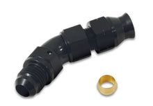 Load image into Gallery viewer, Vibrant 45 Degree 1/2in Tube to Male -8AN Flare Adapter w/ Olive Inserts - Back View