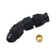 Load image into Gallery viewer, Vibrant 45 Degree 3/8in Tube to Male -6AN Flare Adapter w/ Olive Inserts - Side View