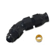 Load image into Gallery viewer, Vibrant 45 Degree 3/8in Tube to Male -6AN Flare Adapter w/ Olive Inserts - Side View