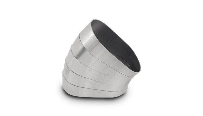 Vibrant 45 Degree Horizontal Plane Oval 304SS Pie Cuts Nominal Tube 3.50in - Side View