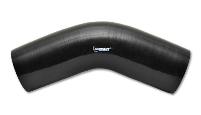 Vibrant 45 Degree Silicone Elbow 3.125in ID x 4.50in Leg Length - Black - Main Product View