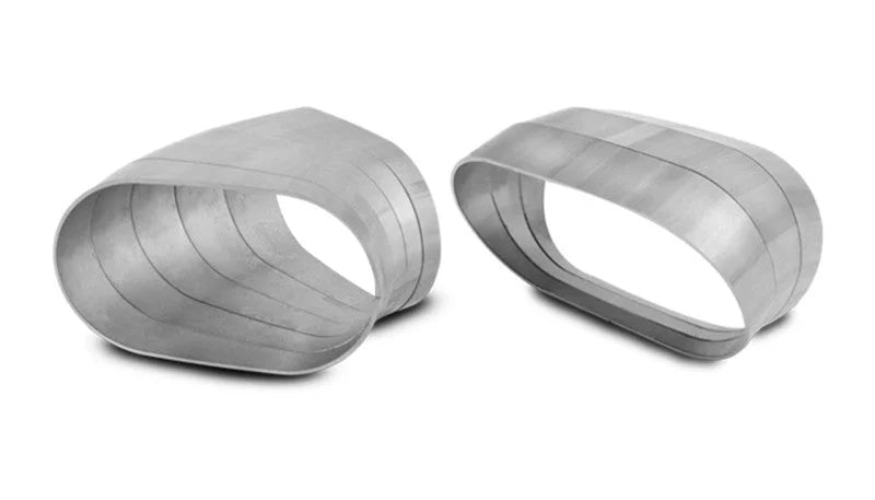 Vibrant 45 Degree Vertical Plane Oval 304SS Pie Cuts Nominal Tube 3.50in - Back View
