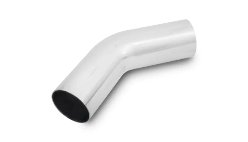 Vibrant 4.5in OD T6061 Aluminum Mandrel Bend 45 Degree - Polished - Side View