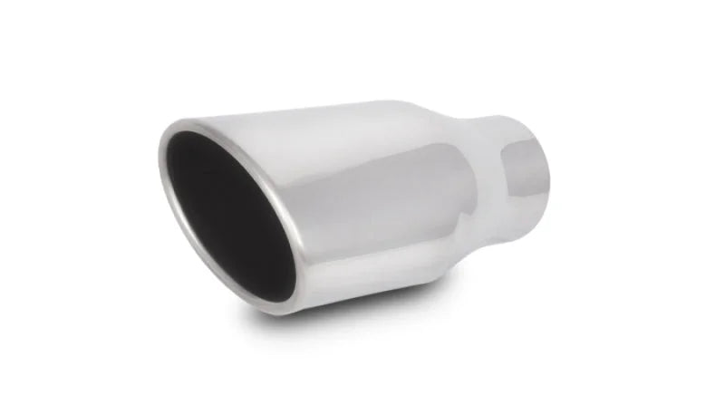 Vibrant 4.5in x 3in Oval SS Exhaust Tip (Single Wall Angle Cut Rolled Edge) - Main Product View