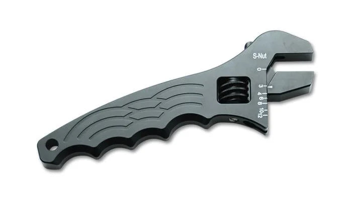 Vibrant -4AN Aluminum Wrench - Anodized Black (Individual Retail Packaged) - Back View