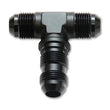 Load image into Gallery viewer, Vibrant -4AN Bulkhead Adapter Tee Fitting - Anodized Black Only - Side View