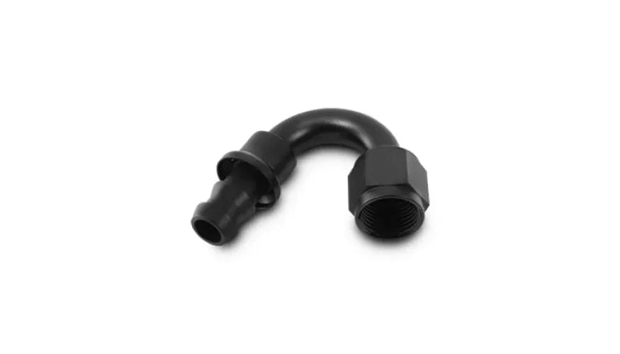 Vibrant -4AN Push-On 150 Degree Hose End Fitting - Side View