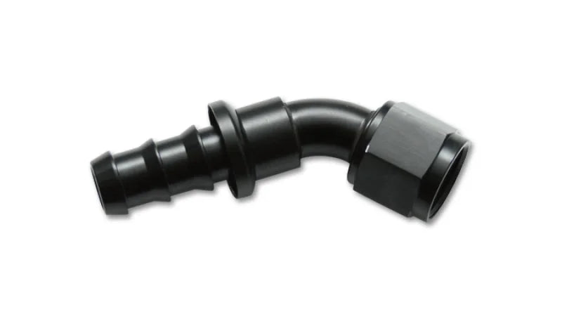 Vibrant -4AN Push-On 45 Deg Hose End Fitting - Aluminum - Main Product View