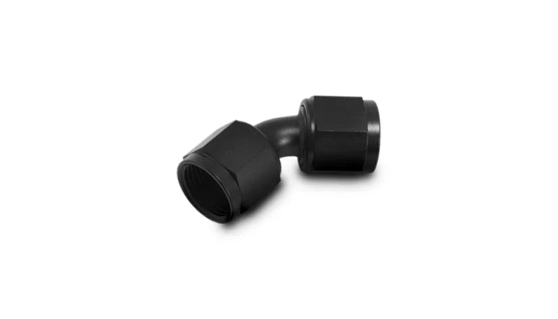 Vibrant -4AN X -4AN Female Flare Swivel 45 Deg Fitting ( AN To AN ) -Anodized Black Only - Side View