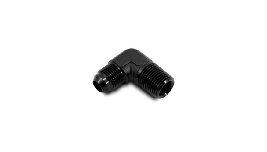 Vibrant -4AN to 1/4in NPT 90 Degree Elbow Adapter Fitting - Side View
