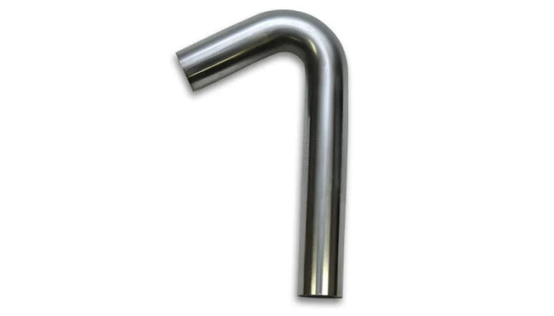 Vibrant 4in OD x 4in CLR 304 Stainless Steel Tubing 120 Degree Mandrel Bend - Side View