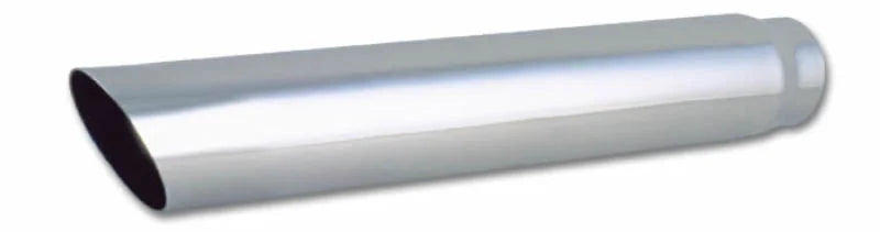 Vibrant 4in Round SS Truck/SUV Exhaust Tip (Single Wall Angle Cut) - 3in inlet 20in long - Main Product View