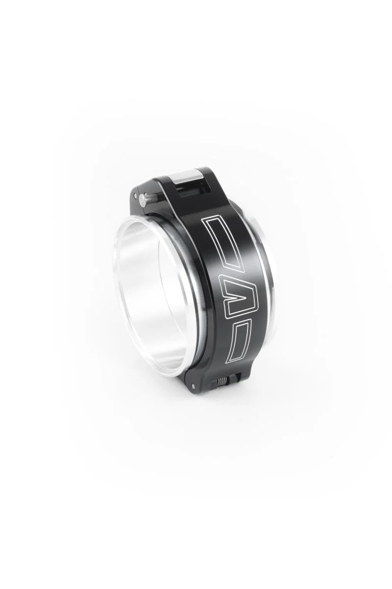 Vibrant 5in O.D. Aluminized HD 2.0 Clamp Assembly - Anodized Black - Side View