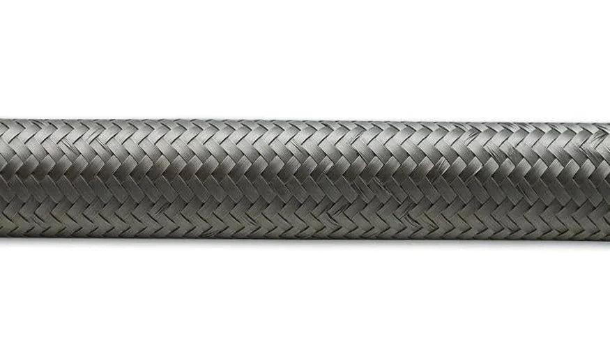 Vibrant -6 AN SS Braided Flex Hose (2 Foot Roll) - Back View