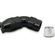 Load image into Gallery viewer, Vibrant -6AN 45 Degree Elbow Hose End Fitting for PTFE Lined Hose - Side View