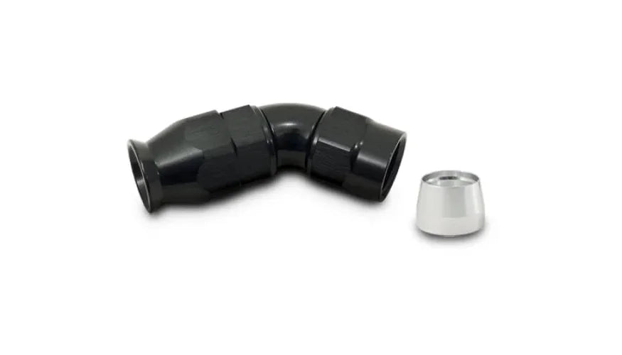 Vibrant -6AN 45 Degree Elbow Hose End Fitting for PTFE Lined Hose - Side View