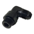 Load image into Gallery viewer, Vibrant -6AN Male Flare to Male -6AN ORB Swivel 90 Degree Adapter Fitting - Anodized Black - Side View