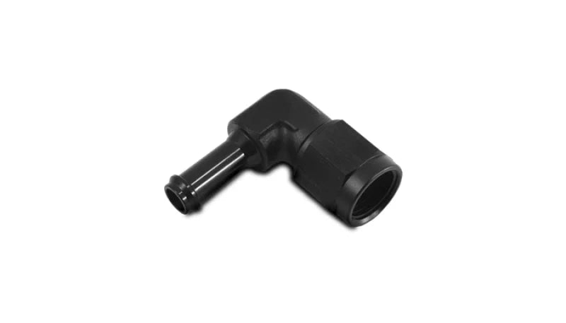 Vibrant -6AN to 3/8in Hose Barb 90 Degree Adapter - Anodized Black - Main Product View