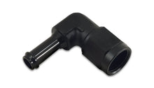 Load image into Gallery viewer, Vibrant -6AN to 3/8in Hose Barb 90 Degree Adapter - Anodized Black - Side View