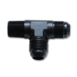 Load image into Gallery viewer, Vibrant -6AN x 1/4in NPT Flare to Pipe On Run Tee Adapter Fitting - Aluminum - Back View