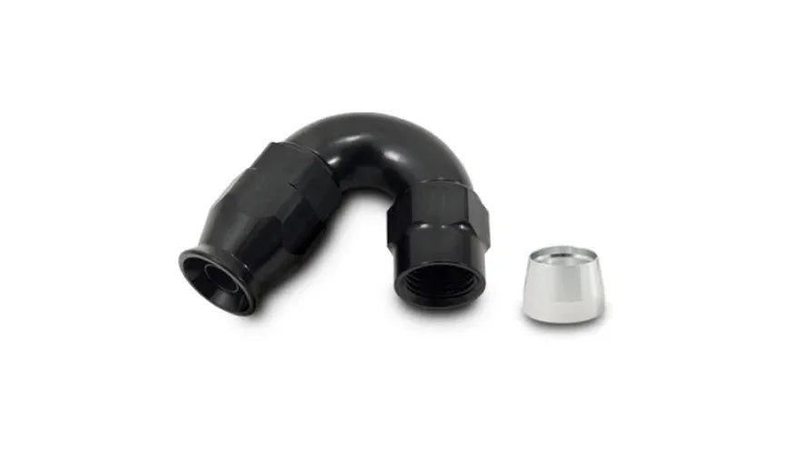 Vibrant -8AN 150 Degree Hose End Fitting for PTFE Lined Hose - Side View