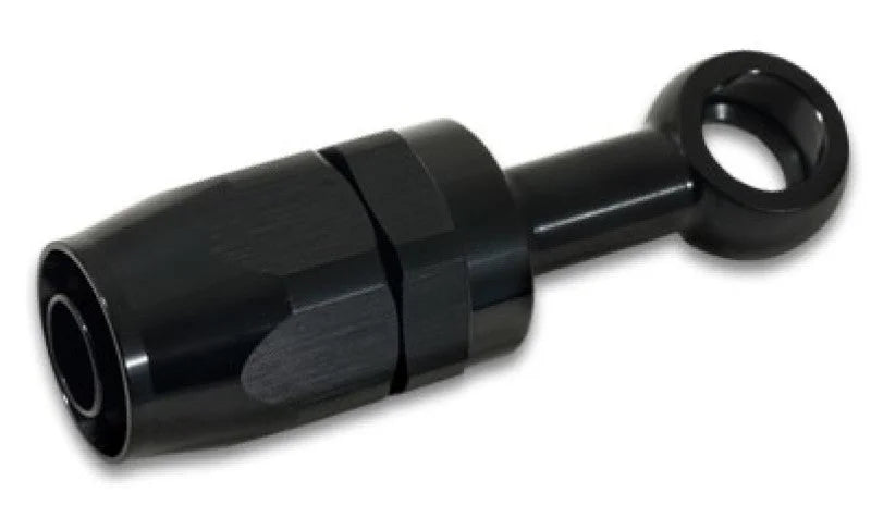 Vibrant -8AN Banjo Hose End Fitting use with M10 or 3/8in Banjo Bolt - Aluminum Black - Back View