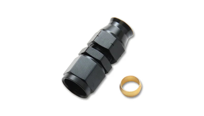 Vibrant -8AN Female to 1/2in Tube Adapter Fitting (w/ Brass Olive Insert) - Side View