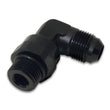 Load image into Gallery viewer, Vibrant -8AN Male Flare to Male -6AN ORB Swivel 90 Degree Adapter Fitting - Anodized Black - Side View