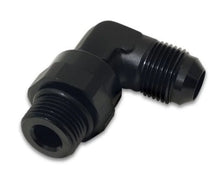 Load image into Gallery viewer, Vibrant -8AN Male Flare to Male -6AN ORB Swivel 90 Degree Adapter Fitting - Anodized Black - Detail View