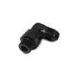 Load image into Gallery viewer, Vibrant -8AN Male Flare to Male -8AN ORB Swivel 90 Degree Adapter Fitting - Anodized Black - Main Product View