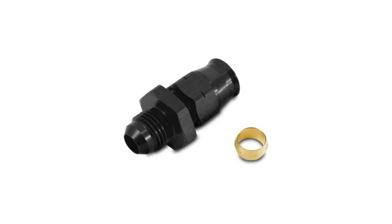 Vibrant -8AN Male to 0.375in Tube Adapter Fitting (w/Brass Olive Insert) - Side View
