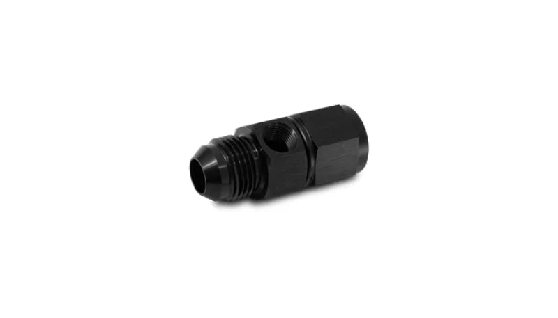 Vibrant -8AN Male to -8AN Female Union Adapter Fitting w/ 1/8in NPT Port - Side View