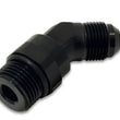 Load image into Gallery viewer, Vibrant -8AN Male to Male -8AN Straight Cut 45 Degree Adapter Fitting - Anodized Black - Back View