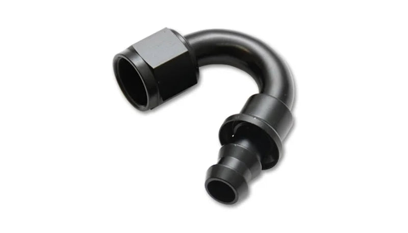 Vibrant -8AN Push-On 150 Deg Hose End Fitting - Aluminum - Main Product View