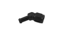 Load image into Gallery viewer, Vibrant -8AN to 3/8in Hose Barb 45 Degree Adapter - Anodized Black - Side View