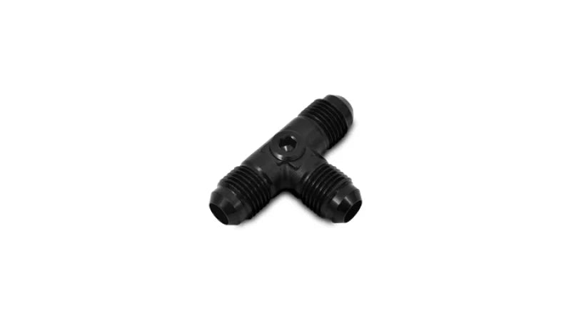 Vibrant -8AN to -8AN Male Tee Adapter Fitting with 1/8in NPT Port - Side View