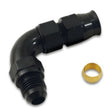Load image into Gallery viewer, Vibrant 90 Degree 1/2in Tube to Male -8AN Flare Adapter w/ Olive Inserts - Back View