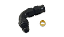 Load image into Gallery viewer, Vibrant 90 Degree 3/8in Tube to Male -6AN Flare Adapter w/ Olive Inserts - Main Product View
