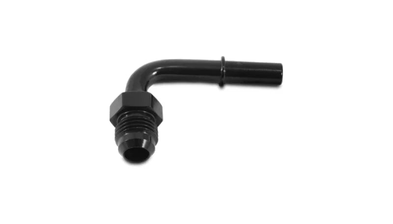 Vibrant 90 Degree Aluminum AN to Male Quick Connect Fitting -6AN - 0.3125in Hose Size - Side View