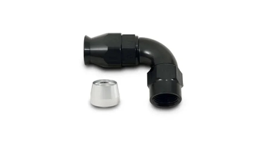Vibrant 90 Degree High Flow Hose End Fitting for PTFE Lined Hose -16AN - Side View