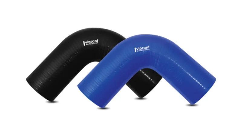 Vibrant 90 Degree Silicone Elbow 2.375in ID x 5.00in Leg Length - Black - Back View