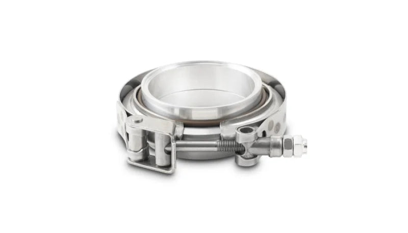 Vibrant AL V-B Flange Assembly 2.5in OD Tubing incl 2 AL V-b flanges 1 SS V-B Clamp 1 Viton O-Ring - Side View
