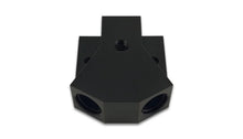 Load image into Gallery viewer, Vibrant Billet Aluminum Y-Block Fitting with 1/8in NPT Port -10AN x Dual -8AN ORB - Main Product View